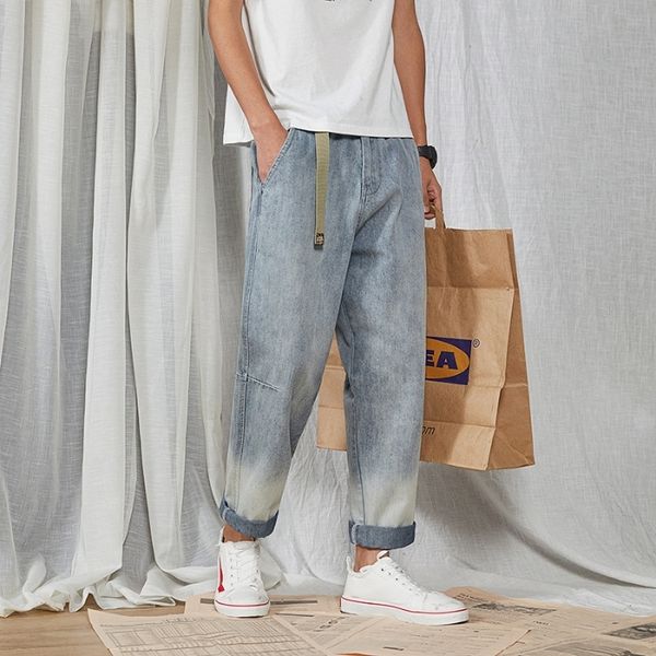 gqash 2020 new and spring small straight pants pants and men's wear straight new trend jeans spring small 2020 jeans capri capri trend, Blue
gqash 2020 new and spring small straight pants pants and men's wear straight new trend jeans spring small 2020 jeans capri capri trend, Blue