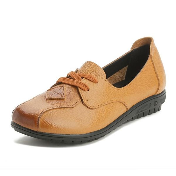 women flats shoes new fashion genuine leather women casual shoes spring autumn lace-up big size 35-43, Black 
women flats shoes new fashion genuine leather women casual shoes spring autumn lace-up big size 35-43, Black