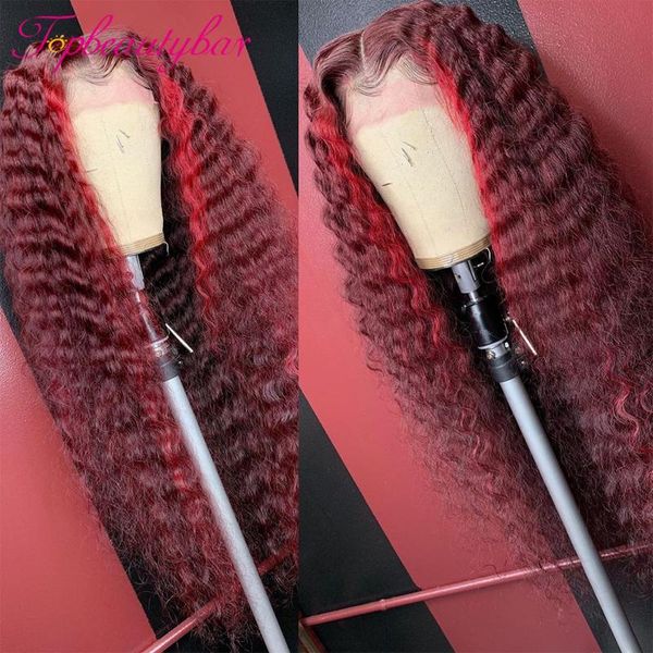 dark red color curly wigs red highlight lace frontal wigs brazilian 13x6 lace front human hair 99j colored ombre for women, Black;brown
dark red color curly wigs red highlight lace frontal wigs brazilian 13x6 lace front human hair 99j colored ombre for women, Black;brown