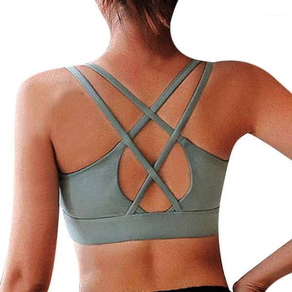 2020 women sports bras push up strappy sports bras for female bandage running wirepadded medium support yoga bra1, White;black
2020 women sports bras push up strappy sports bras for female bandage running wirepadded medium support yoga bra1, White;black