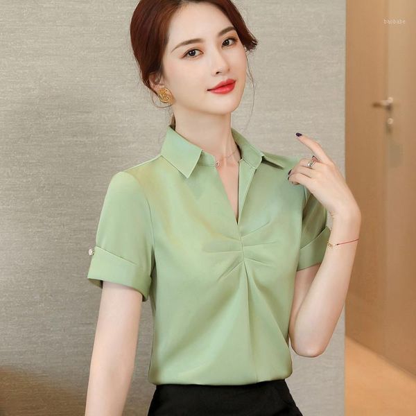 professional short sleeve light green satin shirt women new v neck temperament blousese office ladies formal work 1, White
professional short sleeve light green satin shirt women new v neck temperament blousese office ladies formal work 1, White
