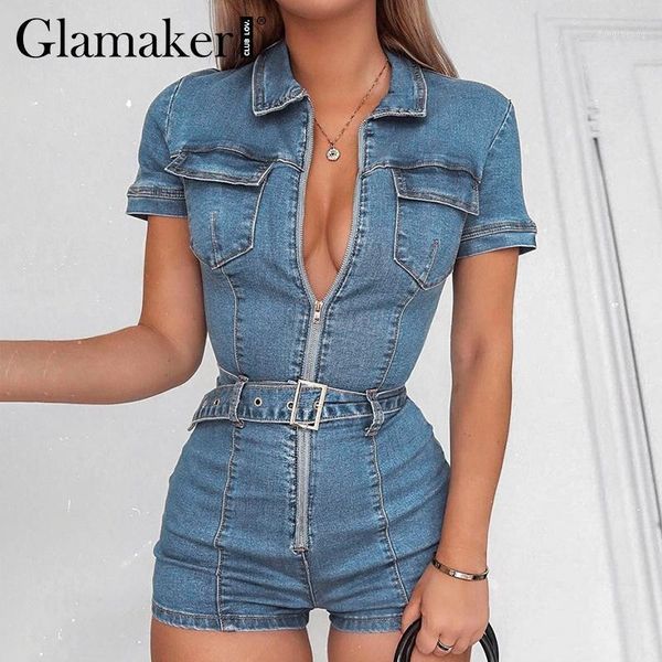 glamaker bodycon short blue denim jumpsuit jean women summer buckle belt playsuit romper female elegant party club overalls1, Black;white
glamaker bodycon short blue denim jumpsuit jean women summer buckle belt playsuit romper female elegant party club overalls1, Black;white