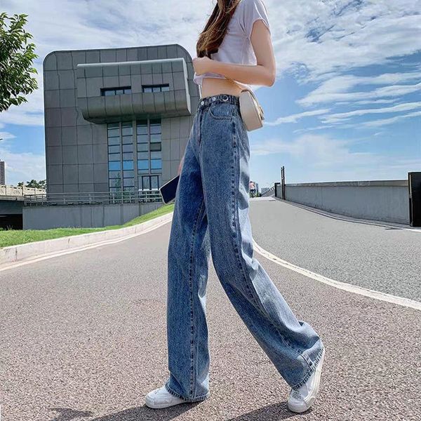 women's straight leg pants 2021 spring and autumn new loose drape high waist wide leg jeans, Blue
women's straight leg pants 2021 spring and autumn new loose drape high waist wide leg jeans, Blue
