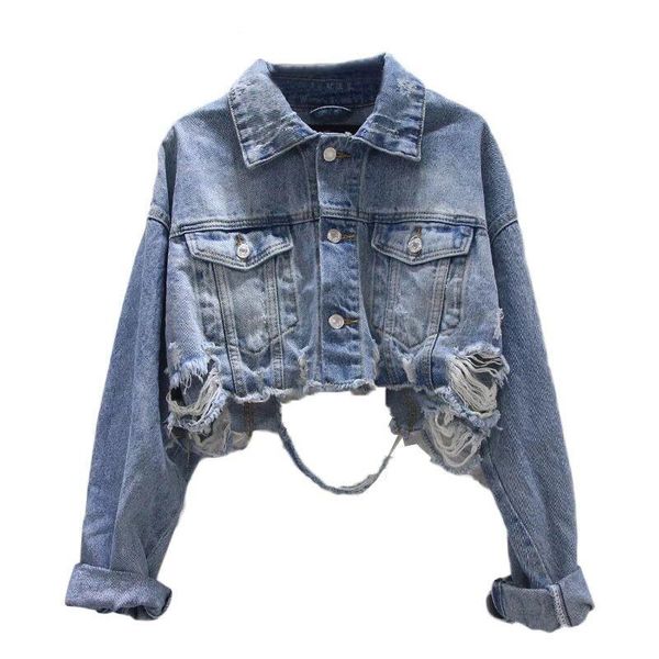 women's jackets women fashion streetwear 2021 autumn blue ripped holes denim jacket vintage short coats jeans harajuku frayed, Black;brown
women's jackets women fashion streetwear 2021 autumn blue ripped holes denim jacket vintage short coats jeans harajuku frayed, Black;brown