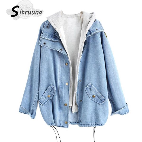 women's jackets sitruuna 2021 s button up ladies denim women jacket with hooded 2 piece 3xl female jean plus size coat, Black;brown
women's jackets sitruuna 2021 s button up ladies denim women jacket with hooded 2 piece 3xl female jean plus size coat, Black;brown
