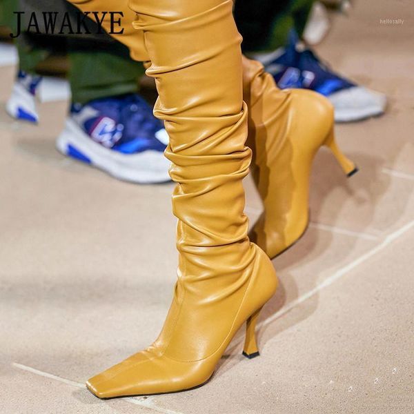 high heel over the knee boots woman real leather pleated elastic thigh high boots 2020 runway square toe stretch long1, Black
high heel over the knee boots woman real leather pleated elastic thigh high boots 2020 runway square toe stretch long1, Black