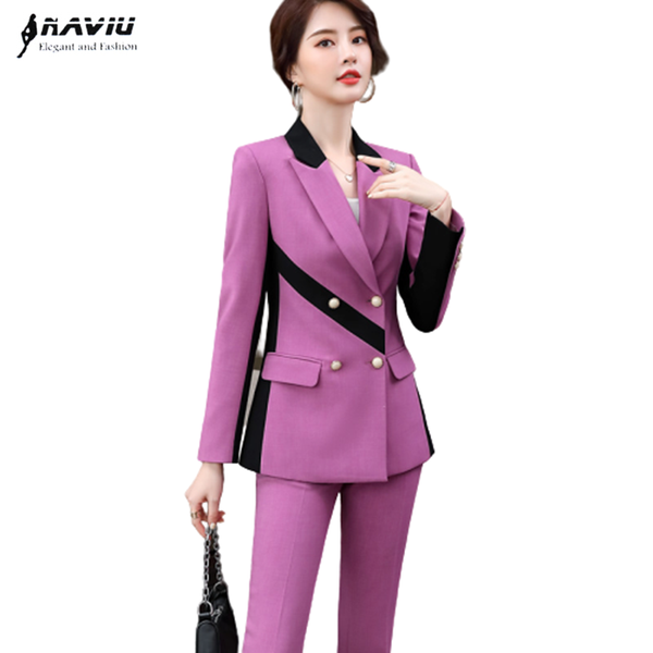 fashion pants suits women autunm high-end temperament business patchwork long sleeve blazer and pants office ladies work wear, White
fashion pants suits women autunm high-end temperament business patchwork long sleeve blazer and pants office ladies work wear, White