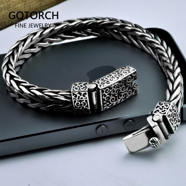 thai silver mens bracelet wide handmade woven braided real 925 sterling silver personalized bracelet with flower pattern 1028, Black
thai silver mens bracelet wide handmade woven braided real 925 sterling silver personalized bracelet with flower pattern 1028, Black
