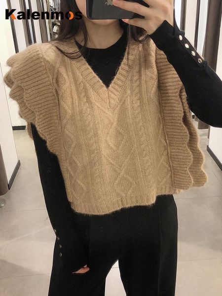 vest sweater women vintage knit autumn spring kalenmos v neck pullovers streetwear harajuku korean sweaters cute ruffles, Black;white
vest sweater women vintage knit autumn spring kalenmos v neck pullovers streetwear harajuku korean sweaters cute ruffles, Black;white