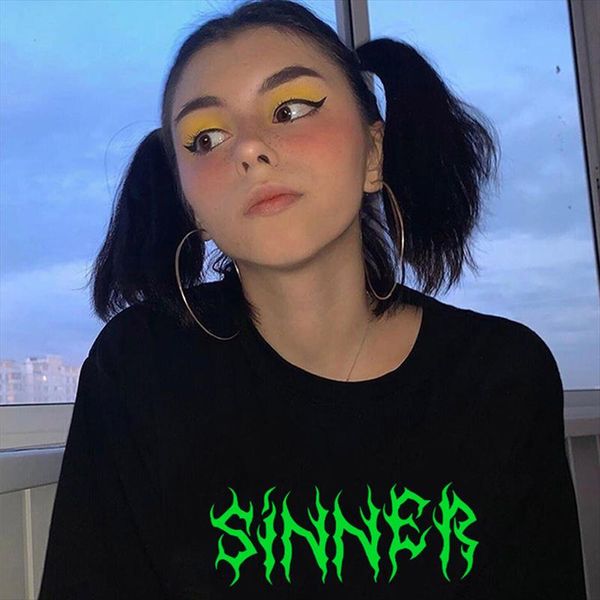 punk style womens t shirt sinner letter print summer new harajuku streetwear loose casual t shirt gothic womens clothing, White
punk style womens t shirt sinner letter print summer new harajuku streetwear loose casual t shirt gothic womens clothing, White