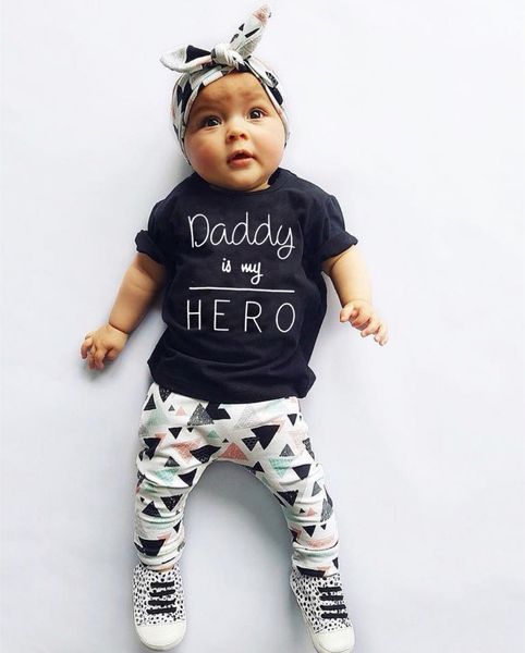 3pcs newborn baby girl clothes daddy is my hero outfits set infant short sleeve t-shirt+pants+headband toddler clothing suit 1021, White
3pcs newborn baby girl clothes daddy is my hero outfits set infant short sleeve t-shirt+pants+headband toddler clothing suit 1021, White