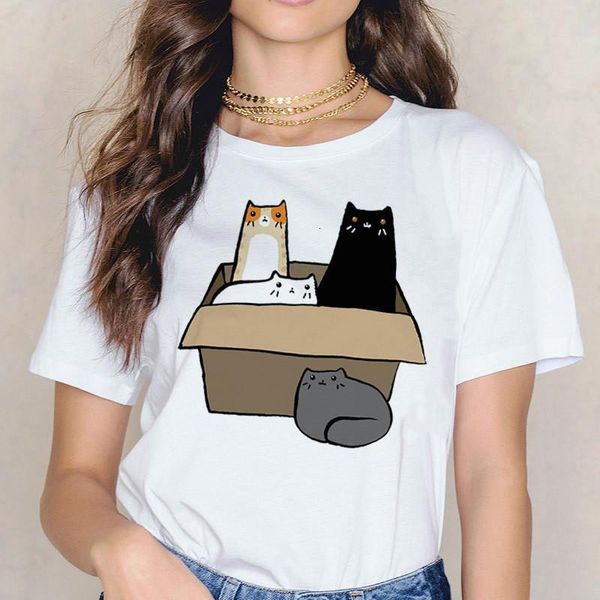 new arrival women's cat print tshirts harajuku t shirt o-neck clothing cartoon print casual short sleeve streetwear clothes, White
new arrival women's cat print tshirts harajuku t shirt o-neck clothing cartoon print casual short sleeve streetwear clothes, White
