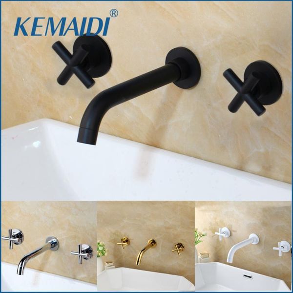 kemaidi taps fashion wall sink basin mixer tap set bathroom spout faucet with double lever in mablack/polished gold
kemaidi taps fashion wall sink basin mixer tap set bathroom spout faucet with double lever in mablack/polished gold