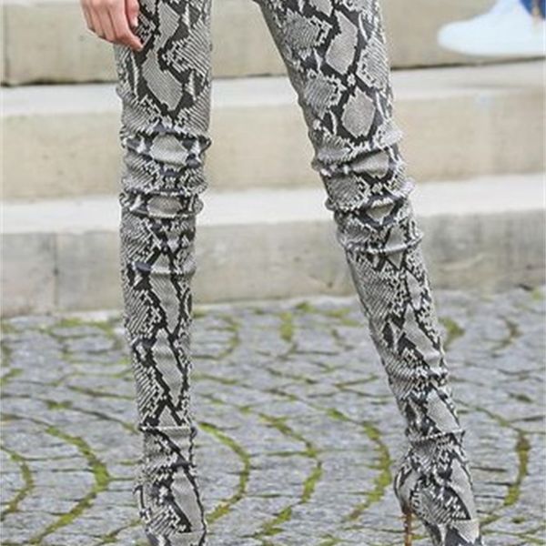 boots color blocking snake pattern pointed toe knee fashion thin heel boots street shooting catwalk stage azfu, Black
boots color blocking snake pattern pointed toe knee fashion thin heel boots street shooting catwalk stage azfu, Black