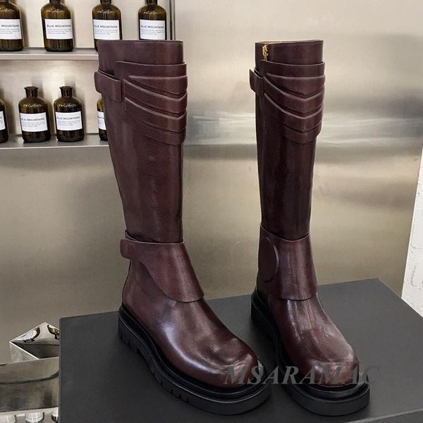 genuine leather knight boots knee high combat shoes winter women's flat platform designer long boots quality, Black
genuine leather knight boots knee high combat shoes winter women's flat platform designer long boots quality, Black