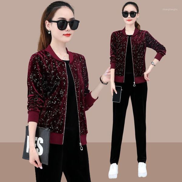 running sets 3pcs autumn women tracksuit sportswear velvet loose jacket+sweatshirt+pant jogger fitness workout casual set sport suit1, Black;blue
running sets 3pcs autumn women tracksuit sportswear velvet loose jacket+sweatshirt+pant jogger fitness workout casual set sport suit1, Black;blue