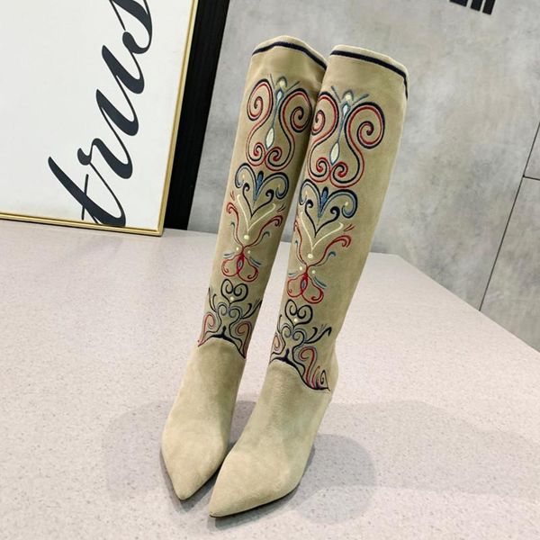 designer shoes embroidered knee high boots party long boots women pointed toe high heels winter goth new 2020, Black
designer shoes embroidered knee high boots party long boots women pointed toe high heels winter goth new 2020, Black