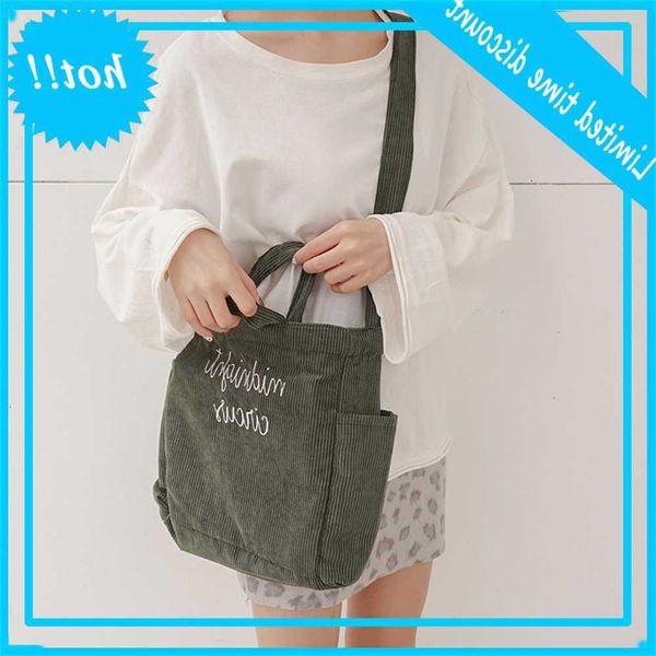 c72 korean version chic canvas embroidery shoulder student corduroy simple cross carry women's bag
c72 korean version chic canvas embroidery shoulder student corduroy simple cross carry women's bag