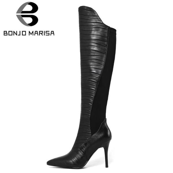 boots bonjomarisa girl pointed toe high heels over the knee brand zipper fashion designer shoes woman, Black
boots bonjomarisa girl pointed toe high heels over the knee brand zipper fashion designer shoes woman, Black