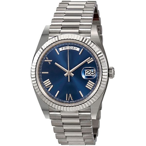 2021 new silver blue daydate mens watch 40mm automatic mechanical movement silver dial stainless steel solid clasp man watches wristwatch, Slivery;brown
2021 new silver blue daydate mens watch 40mm automatic mechanical movement silver dial stainless steel solid clasp man watches wristwatch, Slivery;brown