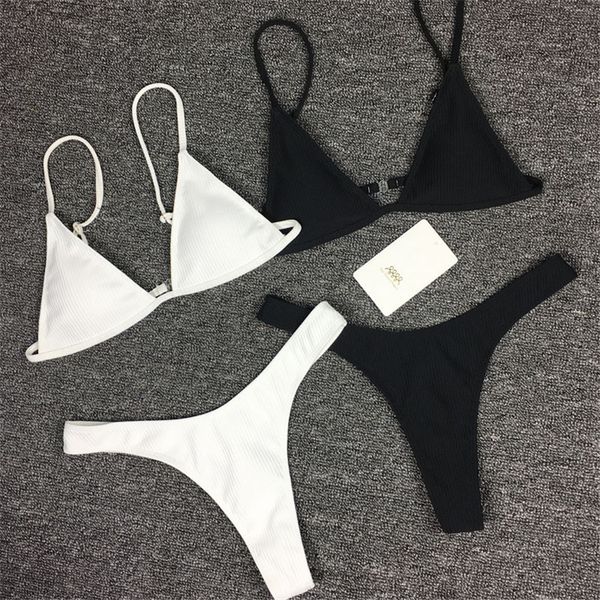 girls bikini set brazilian swimsuit small cup high cut style beach biquini solid black/white micro swimwear thong bikinis y200319, White;black
girls bikini set brazilian swimsuit small cup high cut style beach biquini solid black/white micro swimwear thong bikinis y200319, White;black
