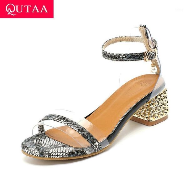 qutaa 2020 snakeskin pu leather transparent sandals square middle heel women shoes open toe summer buckle ladies pumps size34-431, Black
qutaa 2020 snakeskin pu leather transparent sandals square middle heel women shoes open toe summer buckle ladies pumps size34-431, Black