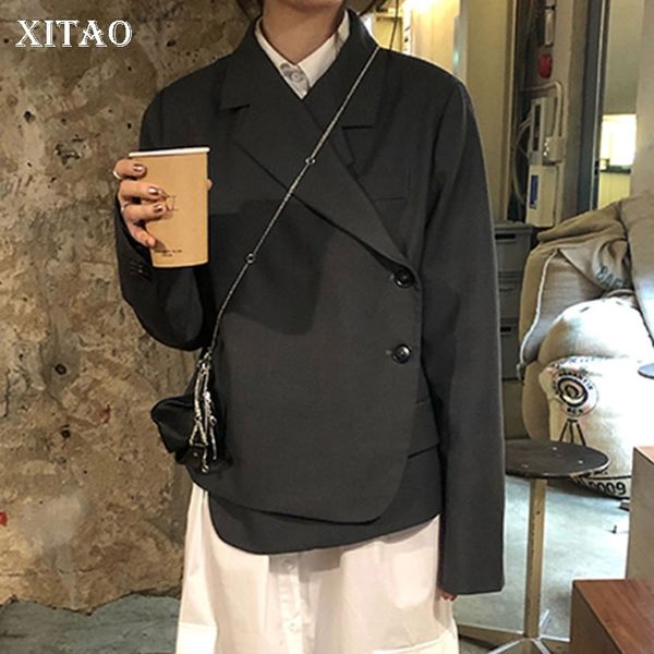 xitao vintage cardigans women blazer korea fashion autumn irregular wild joker pocket notched collar elegant wld2076 y201026, White;black
xitao vintage cardigans women blazer korea fashion autumn irregular wild joker pocket notched collar elegant wld2076 y201026, White;black