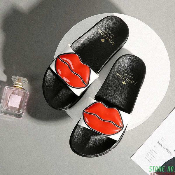 women's slippers summer fashion lips platform women beach slides soft thick soled woman flip flops ladies shoes x1020, Black
women's slippers summer fashion lips platform women beach slides soft thick soled woman flip flops ladies shoes x1020, Black