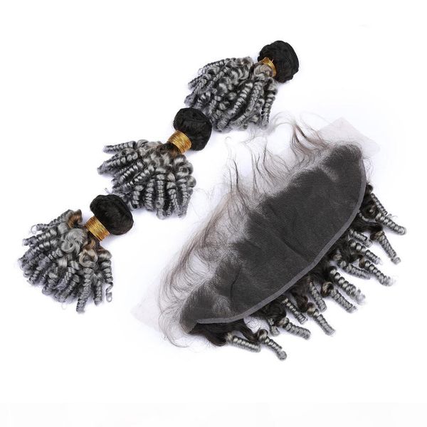 virgin peruvian human hair silver grey ombre aunty funmi bundles 3pcs with frontal #1b grey ombre 13x4 lace frontal closure with weaves, Black;brown
virgin peruvian human hair silver grey ombre aunty funmi bundles 3pcs with frontal #1b grey ombre 13x4 lace frontal closure with weaves, Black;brown