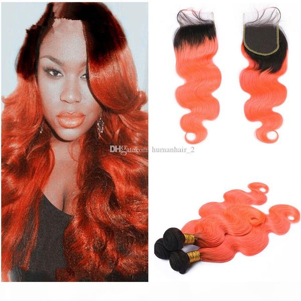 #1b 350 two tone ombre human hair weaves with closure body wave dark roots orange ombre 4x4 lace closure with 3bundles, Black;brown
#1b 350 two tone ombre human hair weaves with closure body wave dark roots orange ombre 4x4 lace closure with 3bundles, Black;brown