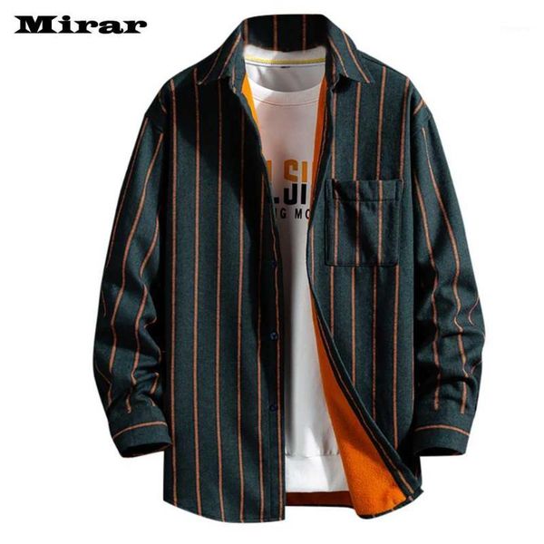 men's thickened and cashmere stripe shirt fashionable long sleeve shirt blouse1, White;black
men's thickened and cashmere stripe shirt fashionable long sleeve shirt blouse1, White;black