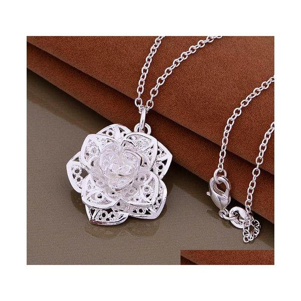 925 silver plated flower pendant necklace fashion jewelry engagement gifts for women shipping 10pcs/lot bhb9w
925 silver plated flower pendant necklace fashion jewelry engagement gifts for women shipping 10pcs/lot bhb9w