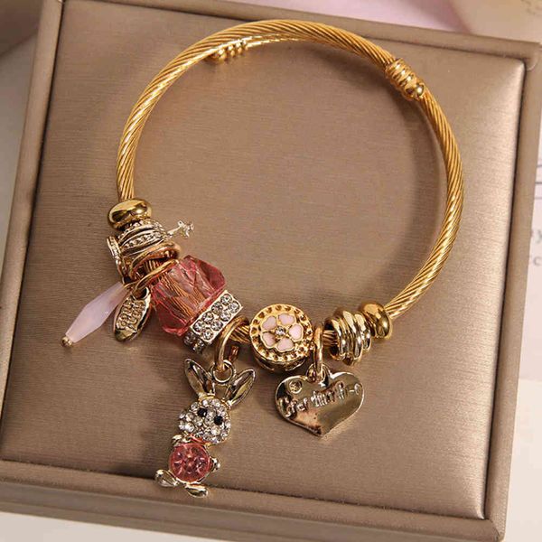 chain bracelet niche lovely rabbit bracelet female version simple student's friend beaded open, Black
chain bracelet niche lovely rabbit bracelet female version simple student's friend beaded open, Black