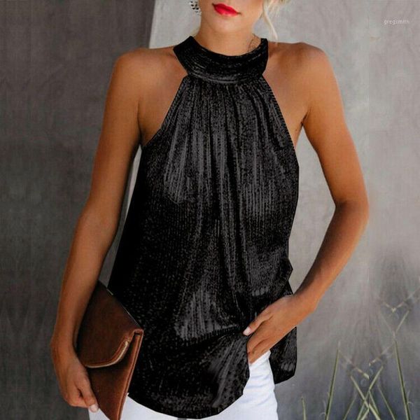 women gold blouse 2020 new fashion high neck sleeveless hatler tank vest summer casual loose blouse shirt tee1, White
women gold blouse 2020 new fashion high neck sleeveless hatler tank vest summer casual loose blouse shirt tee1, White