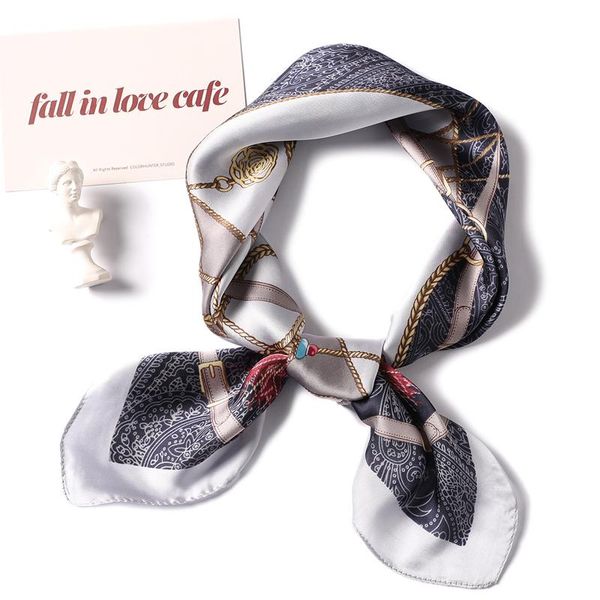 scarves chain print silk scarf women head scarfs for ladies suqare neck foulard shawl lady`s wraps, Blue;gray
scarves chain print silk scarf women head scarfs for ladies suqare neck foulard shawl lady`s wraps, Blue;gray