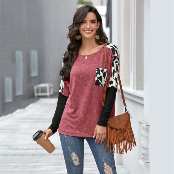 cow stripes print o-neck 2020 autumn patchwork t shirts women casual loose pockets clothing vetement femme bottoming tees1, White
cow stripes print o-neck 2020 autumn patchwork t shirts women casual loose pockets clothing vetement femme bottoming tees1, White