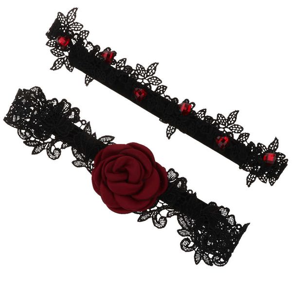 2 pieces lace garters with red rose decor wedding bride costume accessories, Black;white
2 pieces lace garters with red rose decor wedding bride costume accessories, Black;white