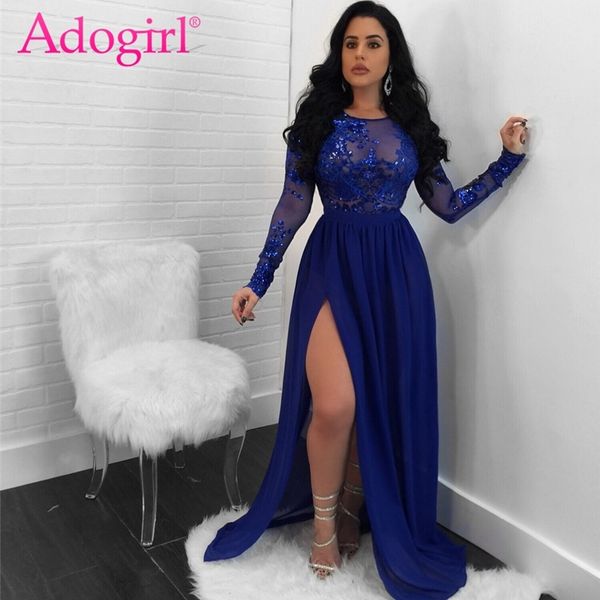 adogirl open back see through sequins night club dress o neck long sleeve high slit maxi evening party dresses vestido y200102, White;black
adogirl open back see through sequins night club dress o neck long sleeve high slit maxi evening party dresses vestido y200102, White;black