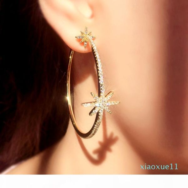 luxury- shiny big round hoop earrings for women gold sliver black charm snowflake zircon earring star flowers circle cz earrings jewelry, Silver 
luxury- shiny big round hoop earrings for women gold sliver black charm snowflake zircon earring star flowers circle cz earrings jewelry, Silver