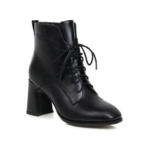 2021 new round toe lace up all match women shoes autumn winter square heel ankle boots pu leather ladies shoes size 34-43, Black
2021 new round toe lace up all match women shoes autumn winter square heel ankle boots pu leather ladies shoes size 34-43, Black