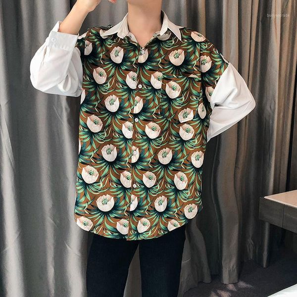 men's casual shirts korean flower shirt men's fashion printed loose long-sleeved men streetwear wild dress mens -2xl1, White;black
men's casual shirts korean flower shirt men's fashion printed loose long-sleeved men streetwear wild dress mens -2xl1, White;black