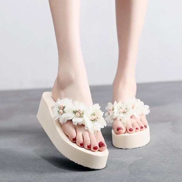 slippers high heel cloth with flower women sandals ladies summer fresh flip flops wedge beach waterproof for woman1, Black
slippers high heel cloth with flower women sandals ladies summer fresh flip flops wedge beach waterproof for woman1, Black