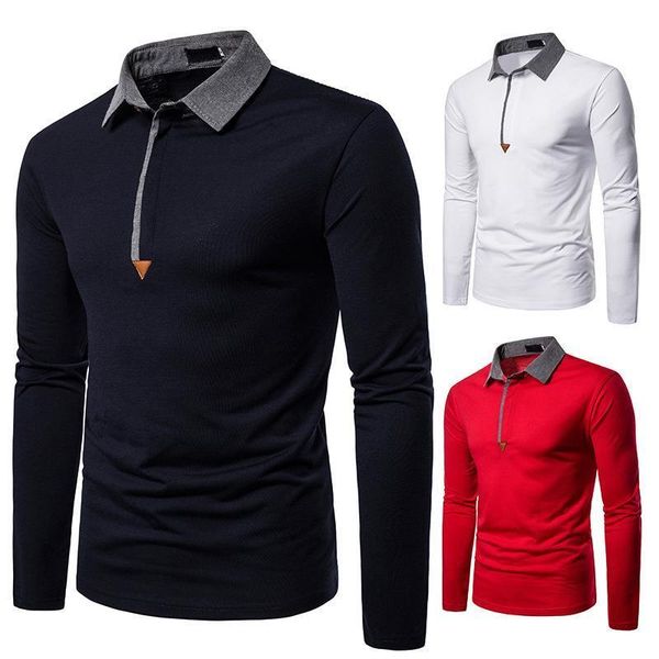 male polo plain design flaps stitching cowhide cross-border men's lapel long sleeve polo drop shipping, White;black
male polo plain design flaps stitching cowhide cross-border men's lapel long sleeve polo drop shipping, White;black