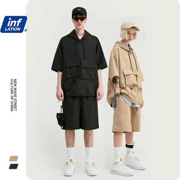 2020 new short sleeved t-shirt baggy shorts set stereo pocket tooling quick drying hoodie mens sweatsuits 2 piece set lj201125, Gray
2020 new short sleeved t-shirt baggy shorts set stereo pocket tooling quick drying hoodie mens sweatsuits 2 piece set lj201125, Gray