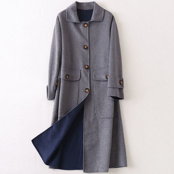 wool double faced tweed women's fashion new woolen coat spring and autumn leisure long style, Black
wool double faced tweed women's fashion new woolen coat spring and autumn leisure long style, Black