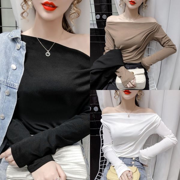 fjfp6 2020 autumn new korean version design feeling small careful wear one t-shirt word collar t-shirt machine long sleeve two women tbx8, White
fjfp6 2020 autumn new korean version design feeling small careful wear one t-shirt word collar t-shirt machine long sleeve two women tbx8, White