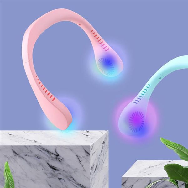 mini neck u-shape fan usb rechargeable three modes colorful light mute with rechargeable battery cooler conditioner 
mini neck u-shape fan usb rechargeable three modes colorful light mute with rechargeable battery cooler conditioner