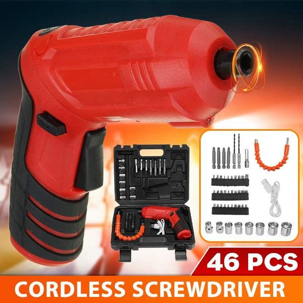 usb mini cordless screwdriver electric drill hole electrical screwdriver hand driver wrench power tools