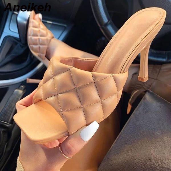 aneikeh new square toe high heel mules women slipper summer ladies sandal sewing stiletto dress shoes slides y200624, Black
aneikeh new square toe high heel mules women slipper summer ladies sandal sewing stiletto dress shoes slides y200624, Black