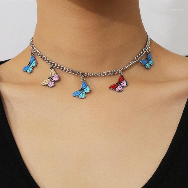 women fashion cute colorful butterfly pendant necklace for women sweet party clavicle chain necklace jewelry accessories1, Silver
women fashion cute colorful butterfly pendant necklace for women sweet party clavicle chain necklace jewelry accessories1, Silver